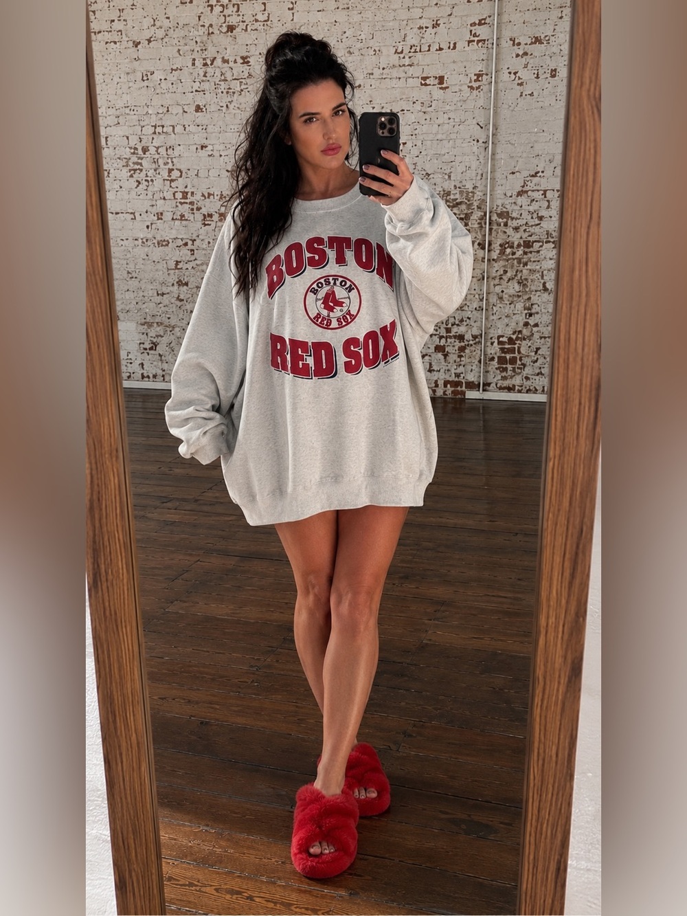 Vintage Boston Red Sox Oversized Sweatshirt Crewneck Men’s XXL Grey Streetwear